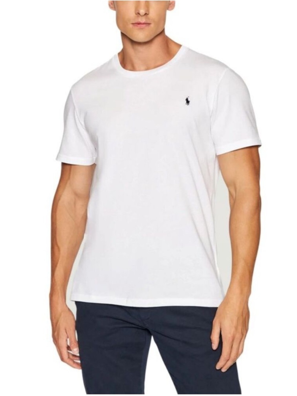 Polo Ralph Lauren White Cotton Crewneck T-Shirt 1XB Embroidered Pony
